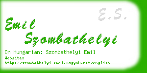 emil szombathelyi business card